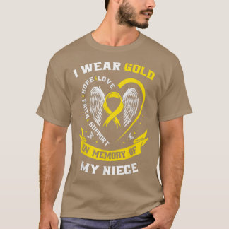 Gold For Childhood Cancer Awareness Items Niece Au T-Shirt