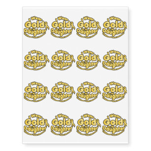 Gold For My Daughter Childhood Cancer Awareness Temporary Tattoos