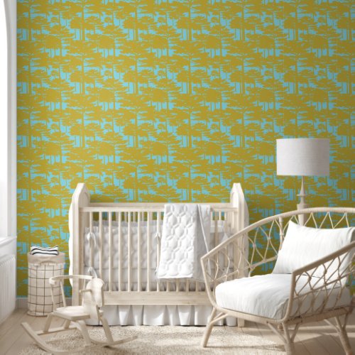 Gold Forest Abstract Blue Wallpaper