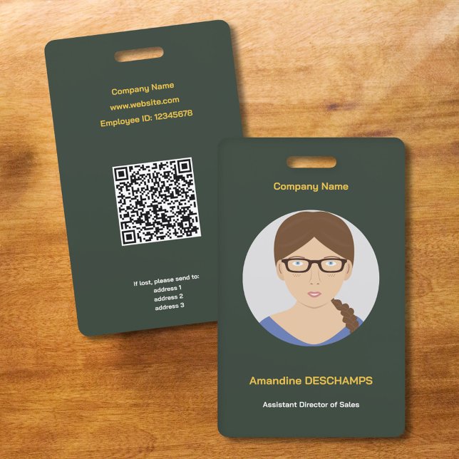 Gold & Forest Green Circle Photo Employee Badge (Gold & Forest Green Circle Photo Employee Badge)