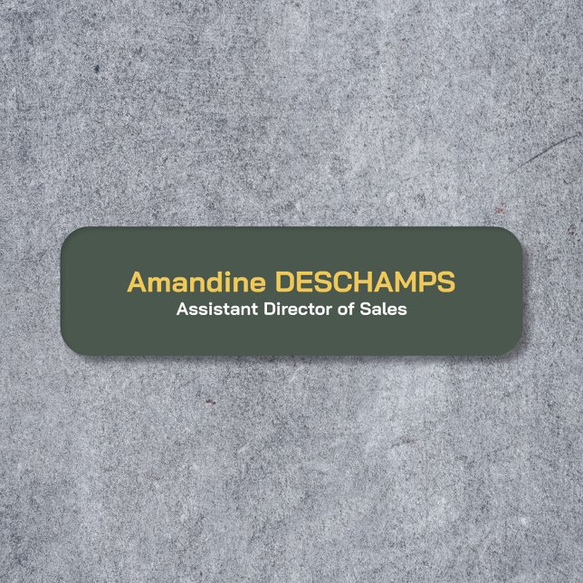 Gold & Forest Green Employee Name Tag (Gold & Forest Green Employee Name Tag)