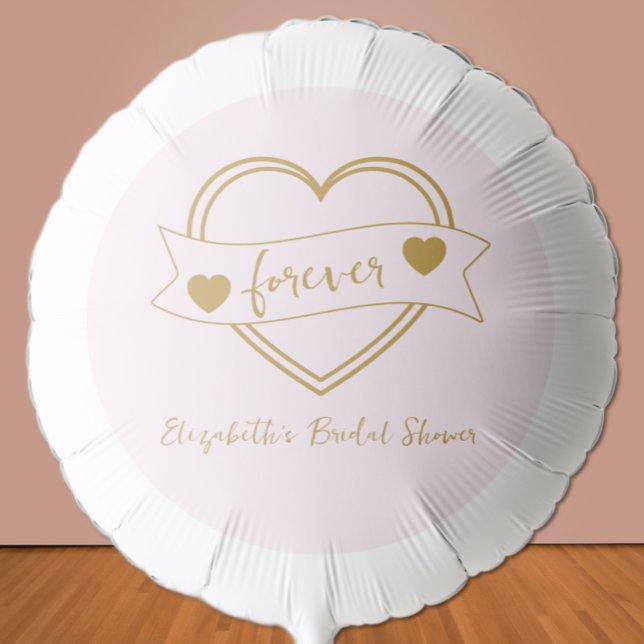 Gold Forever Hearts Bridal Shower Balloon (Creator Uploaded)