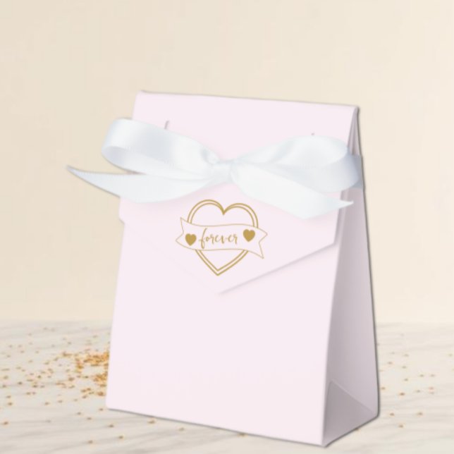 Gold Forever Hearts Bridal Shower Favor Boxes (Creator Uploaded)