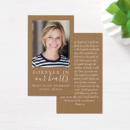 Gold Forever in Our Hearts Memorial Card