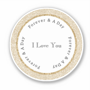 Gold Forever Love Wedding Sticker