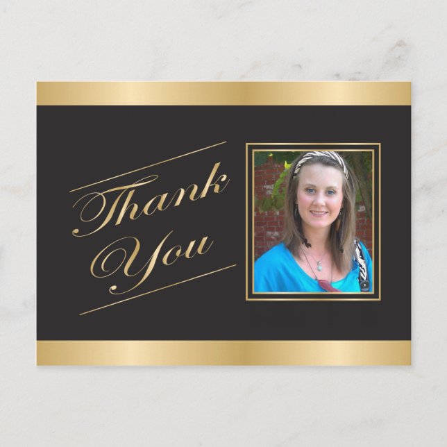 Gold Formal Thank You Postcard (Front)
