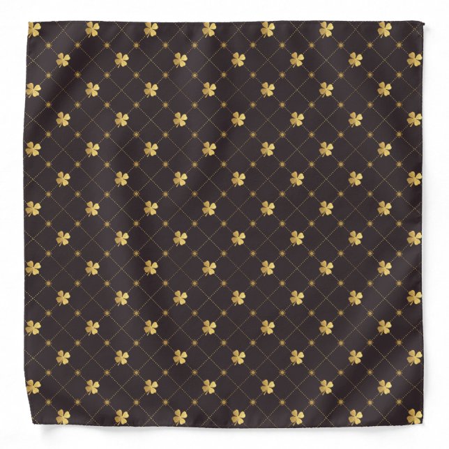 Gold Four Leaf Clover Bandana (Front)