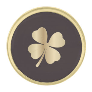 Gold Four Leaf Clover Finish Lapel Pin