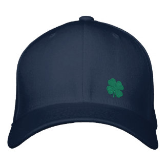 Gold Four Leaf Clover St. Patricks - CUSTOMIZABLE! Embroidered Baseball Hat