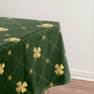 Gold Four Leaf Clover Tablecloth