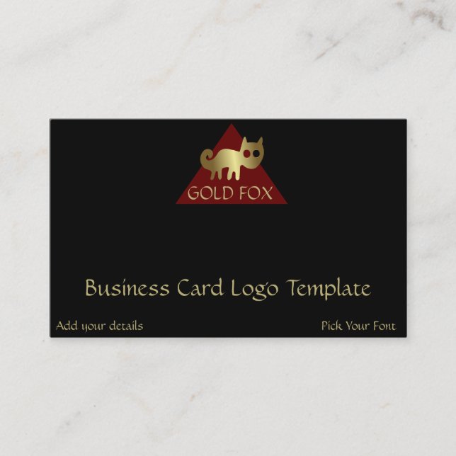 Gold Fox Logo Business Card (Front)
