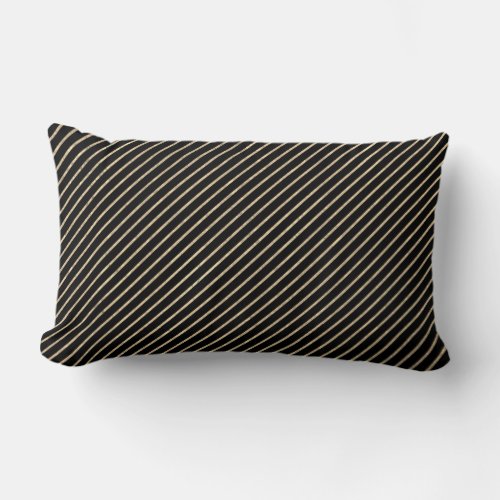 Gold Foxier BLACK GLAM Metallic Stripes Lines Lumbar Pillow