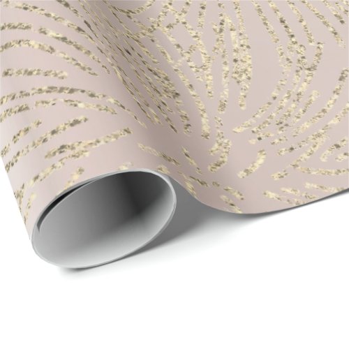 Gold Foxier Chevron Firework Metallic Pearly Blush Wrapping Paper