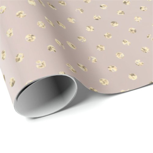 Gold Foxier Confetti Small Polka Dots Pearly Blush Wrapping Paper