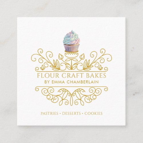 Gold Frame Bakery Bakers Logo Business Card