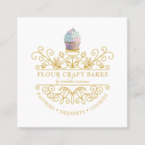 Gold Frame Bakery Bakers Logo Business Card