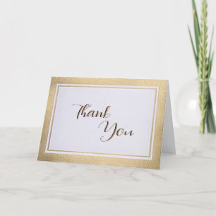 “Gold Frame”  Blank Folded Thank You Card