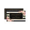 Gold Frame Blush Floral Black White Stripes