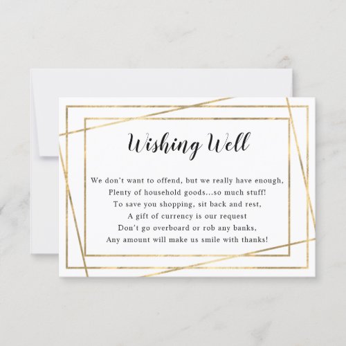 Gold Frame Bridal Shower or Wishing well card