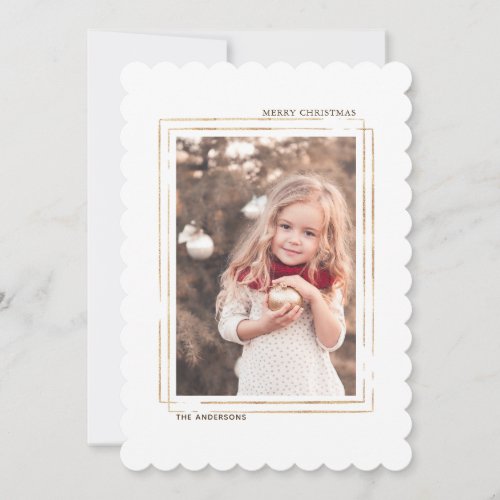 Gold Frame Christmas Holiday Photo Card