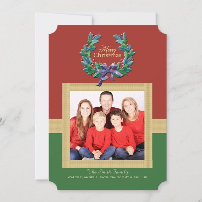 Gold Frame Christmas Photo Card (Front)