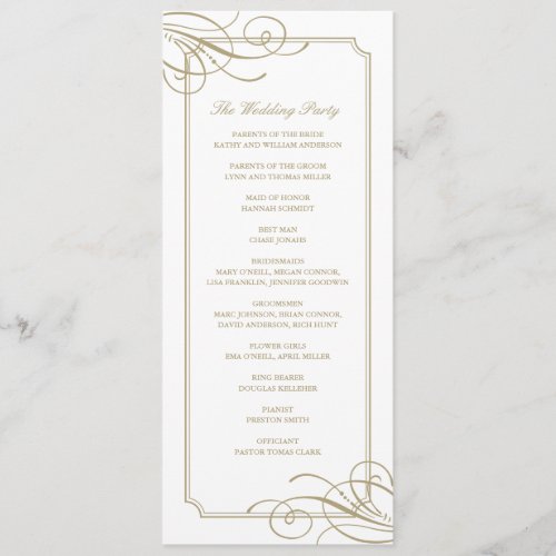 Gold Frame Classic Luxury Wedding Program