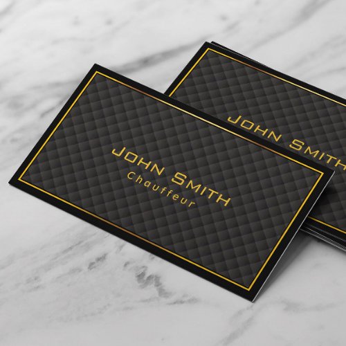 Gold Frame Diamond Grids Chauffeur Business Card