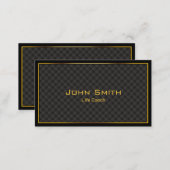 Gold Frame Diamond Grids Life Coach Business Card (Front/Back)
