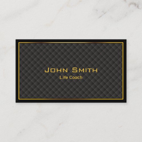 Gold Frame Diamond Grids Life Coach Business Card