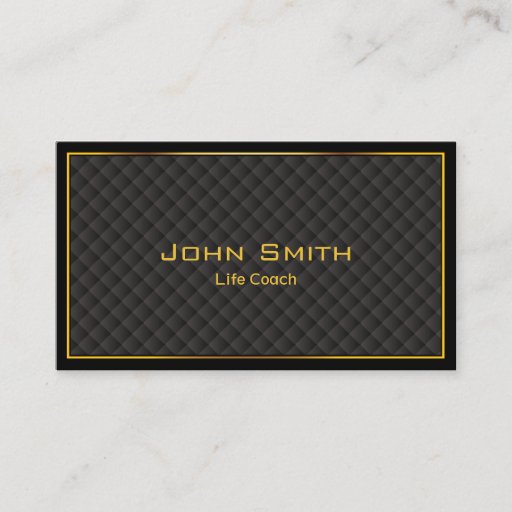 Customizable Gold Frame Diamond Grids Life Coach Business Card