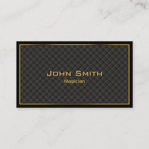 Gold Frame Diamond Grids Magician Business Card