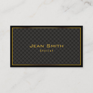 Gold Frame Diamond Grids Stylist Business Card