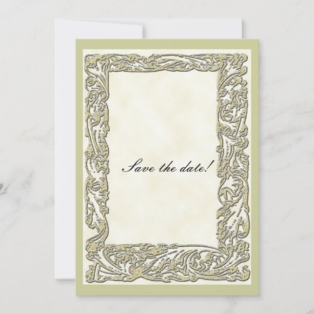 Gold Frame Elegant Bridal Shower Save The Date (Front)