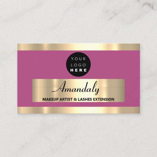  Gold Frame Fashion Beautique Shop Berry Pink Business Card