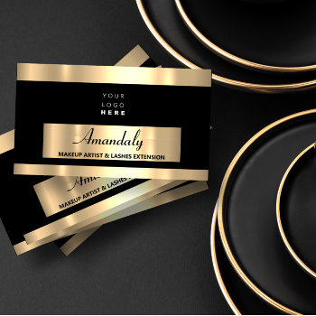 Gold Frame Fashion Beautique Shop Black White  Business Card by luxury_luxury at Zazzle