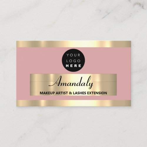  Gold Frame Fashion Beautique Shop Blush Powder  Business Card
