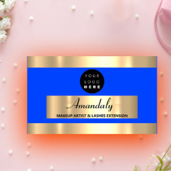 Gold Frame Fashion Beautique Shop Royal Blue  Business Card by luxury_luxury at Zazzle