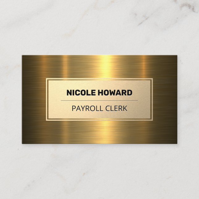 Gold Frame | Gold Metallic Business Card (Front)