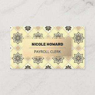 Gold Frame   Gold Tile Pattern Business Card