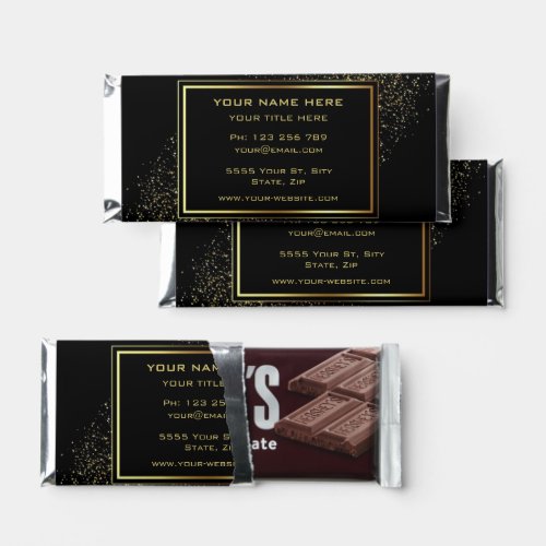 Gold Frame Golden Text Black Luxury Promotional  Hershey Bar Favors
