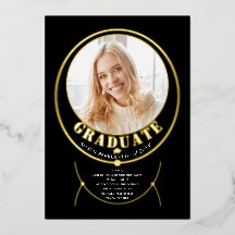 Gold frame jewelry inspired black graduation photo