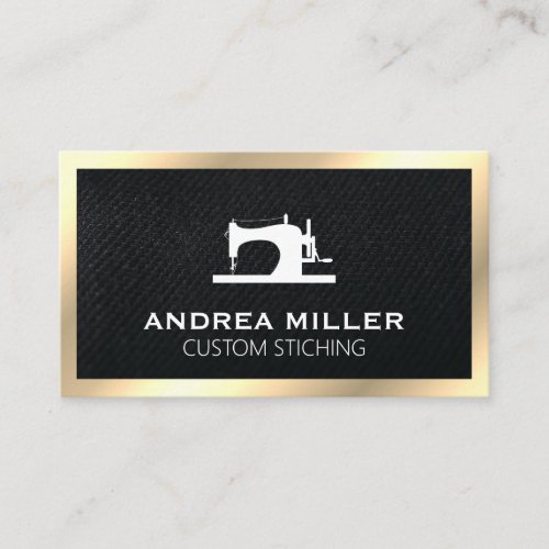 Gold Frame  Manufacture Sewing Machine Business Card