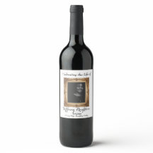 Gold Frame Memorial Wine Label