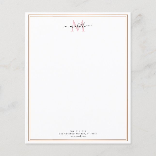 gold frame monogram letterhead (Front)