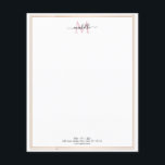 gold frame monogram letterhead<br><div class="desc">An elegant gold frame with a monogram. The colors can be customized to match business,  personal and company colors.</div>