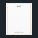 gold frame monogram letterhead<br><div class="desc">An elegant gold frame with a monogram. The colors can be customized to match business,  personal and company colors.</div>