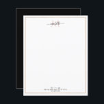 gold frame monogram script letterhead<br><div class="desc">elegant gold frame with monogram script. The colors can be customized to match business,  personal and company colors.</div>