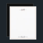 gold frame monogram script letterhead<br><div class="desc">elegant gold frame with monogram script. The colors can be customized to match business,  personal and company colors.</div>