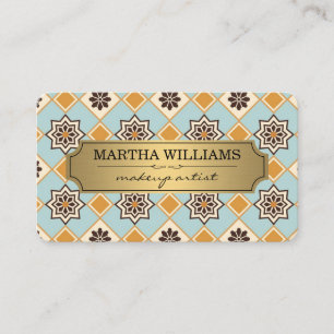 Gold Frame Ornate Tiling Background Business Card