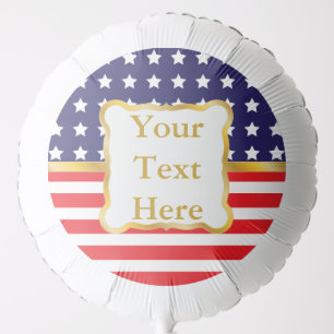 Gold Frame Over Patriotic Background Balloon